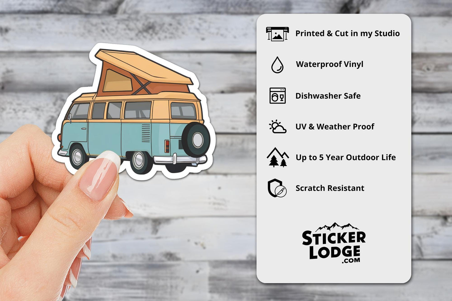 Vintage Van Life Campervan Vinyl Sticker