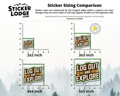 Log Out and Explore Vinyl Sticker