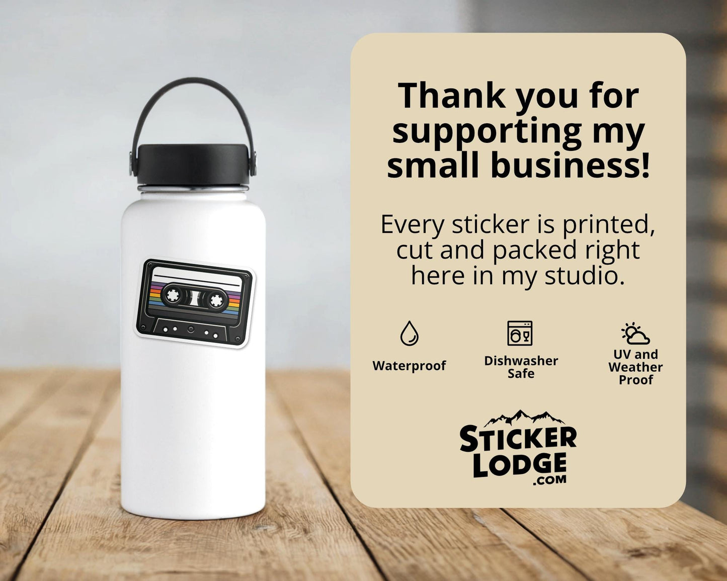 Retro Cassette Tape Vinyl Sticker