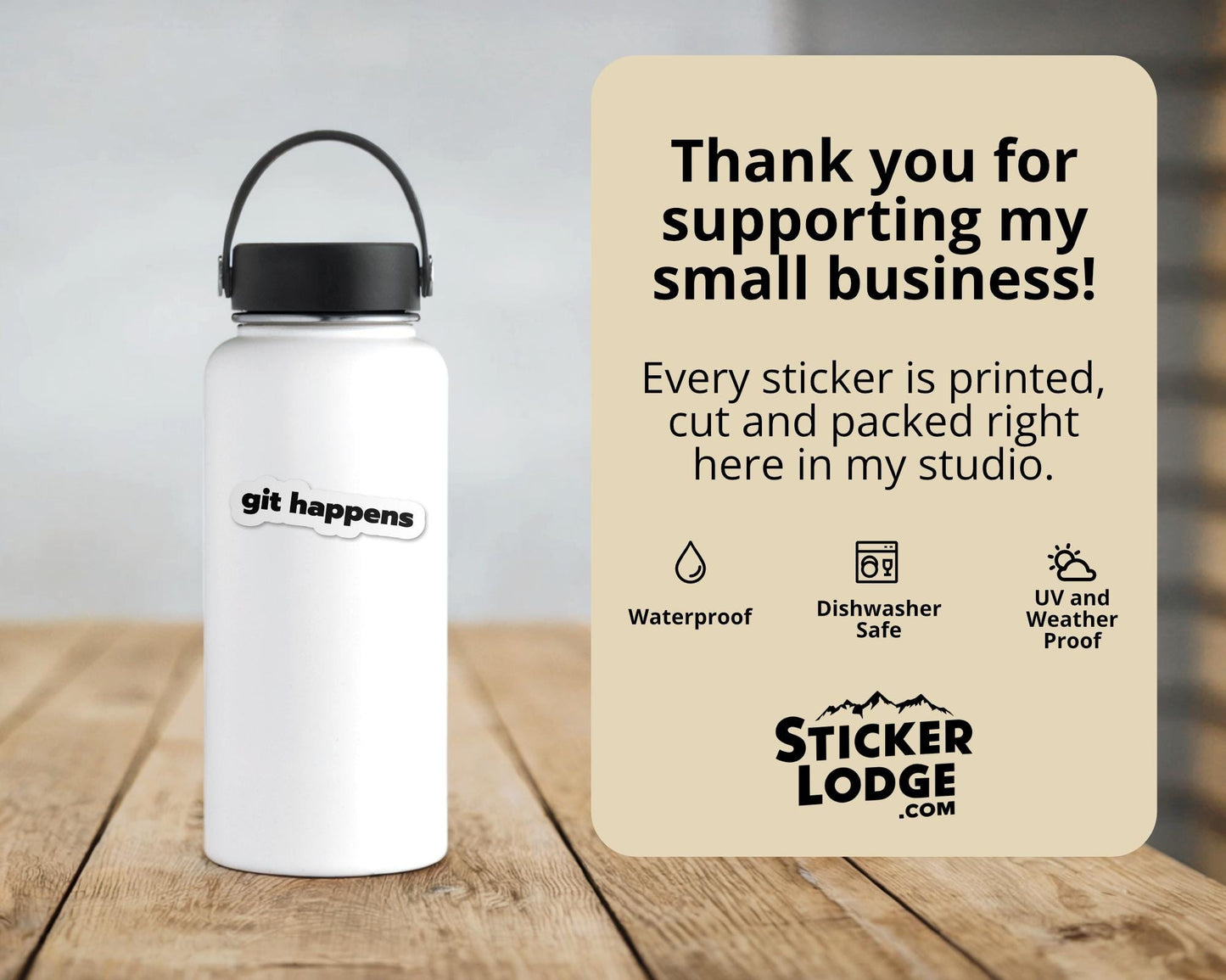 Git Happens Vinyl Sticker