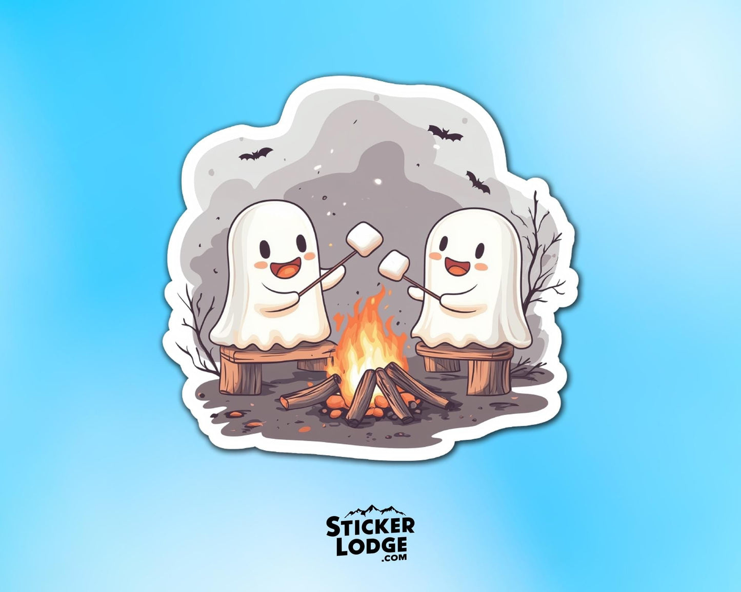Ghost Campfire Vinyl Sticker