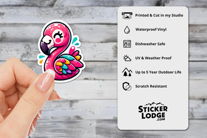 Flamingo Kawaii Style Vinyl Sticker