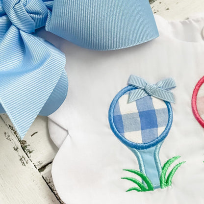 First Birthday Golf Bubble for Girls – Reversible Pink Gingham Skirted Bubble Outfit