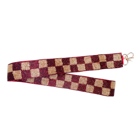 Checkered Maroon/Gold Strap
