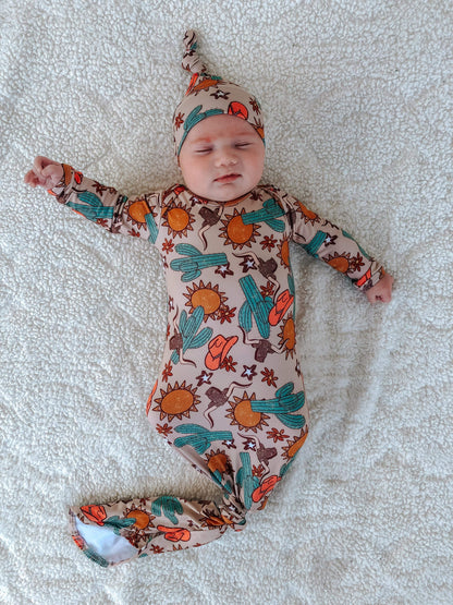 Cactus sun gown and hat set