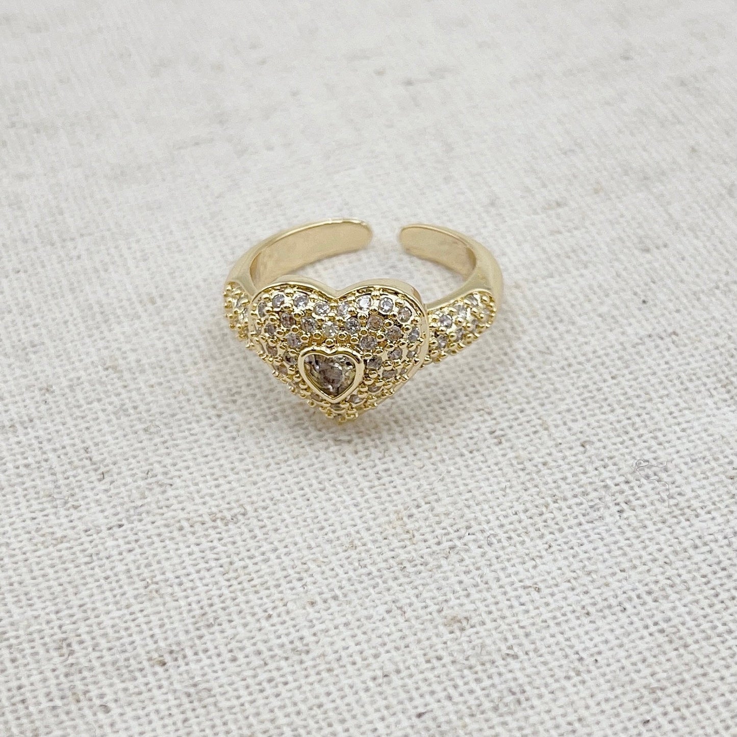 Crystal heart ring P10