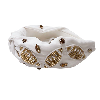 Football White/Gold Headband U52