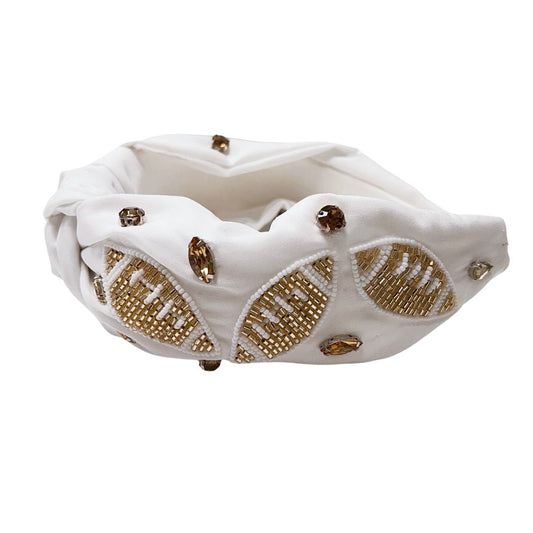 Football White/Gold Headband U52