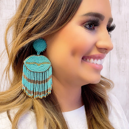 Lip Tassel  Turquoise