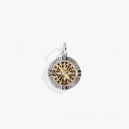 Interchangeable Two-Tone Compass Charm