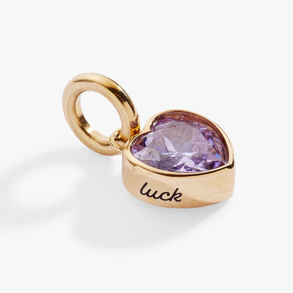 June 'Luck' Heart Birthstone Charm