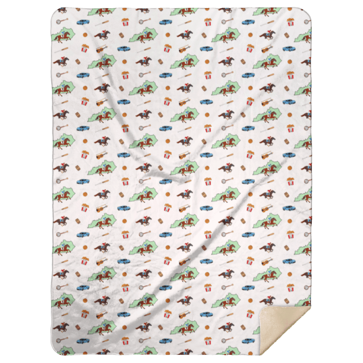 Kentucky Plush Throw Blanket 60x80 Nostalgic Hometown Keepsake