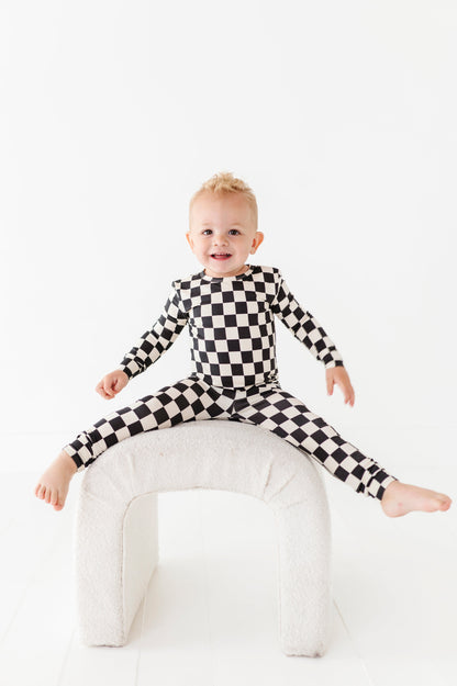 BAMBOO - BLACK CHECKERED 2 PC