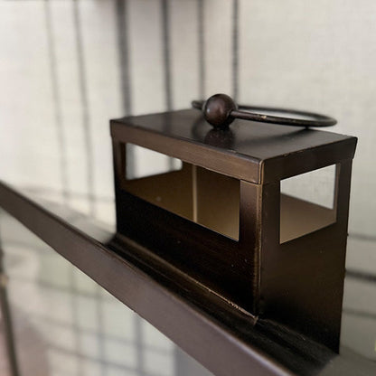 Rustic Bronze Tempered Glass Lanterns, Set of Three