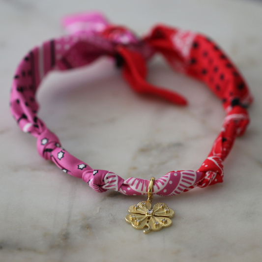 Lucky Charm Scarf Necklace - Horseshoe Pendant Charm