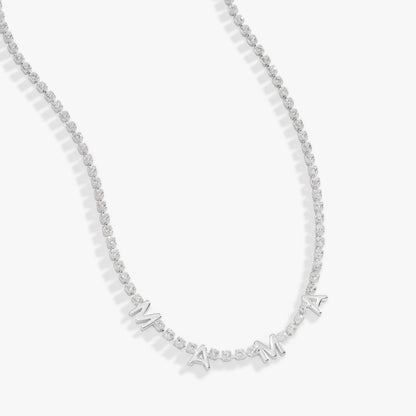 Mama Crystal Tennis Necklace