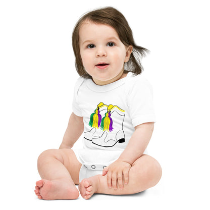 Mardi Gras Boots Baby Onesie Newborn Bodysuit up to 18 Months