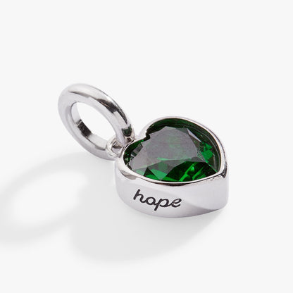 May 'Hope' Heart Birthstone Charm