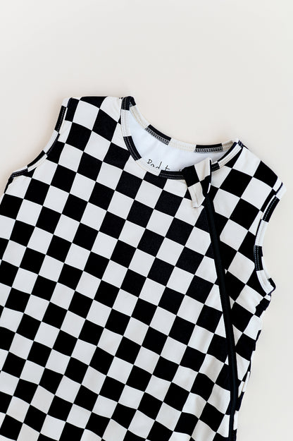 BAMBOO SLEEP BAG - BLACK CHECKERS
