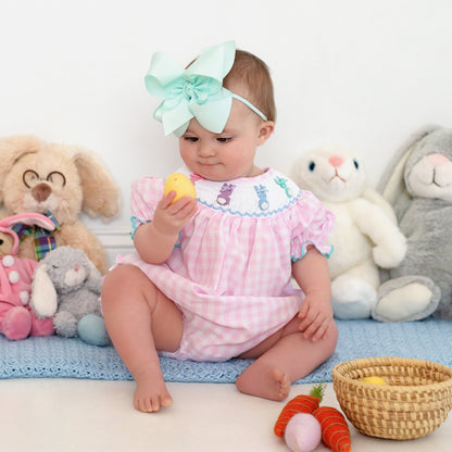 Smocked Pink Bunny Bubble