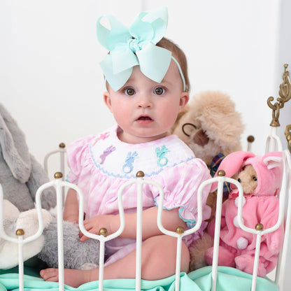 Smocked Pink Bunny Bubble