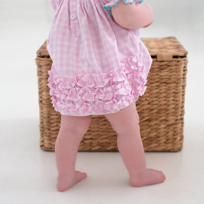 Smocked Pink Bunny Bubble
