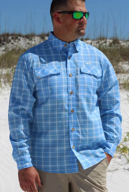Men's Coastal Plaid Long Sleeve Shirt