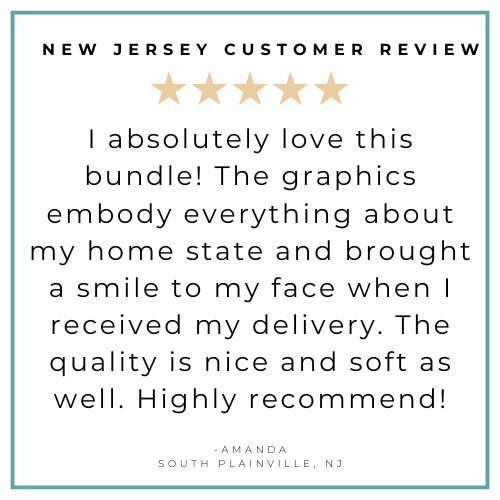 Gift Set: New Jersey Baby Muslin Swaddle Blanket and Burp Cloth/Bib Combo Baby Shower Essential for Newborn