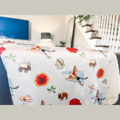 Oklahoma Plush Throw Blanket 60x80 Hometown Keepsake for Home