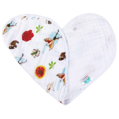 Gift Set: Oklahoma Swaddle Blanket and Burp Cloth/Bib Combo Soft Breathable Bamboo Cotton