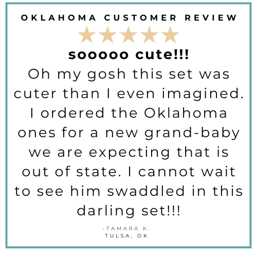 Gift Set: Oklahoma Swaddle Blanket and Burp Cloth/Bib Combo Soft Breathable Bamboo Cotton