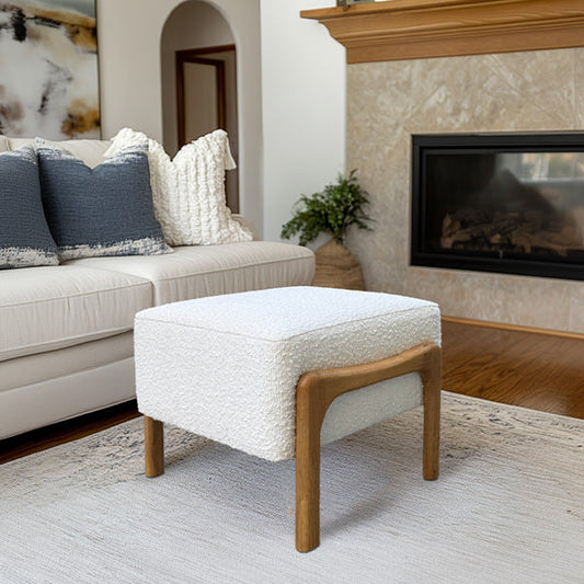 Blanc Chic Boucle Ottoman