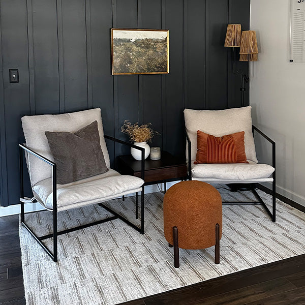 Plush Boucle Drum Ottoman, Choose Your Color