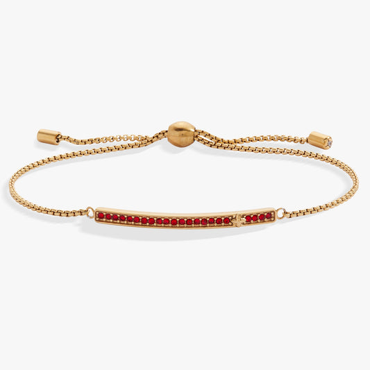July Everyday Birthstone Pave Bolo Bracelet
