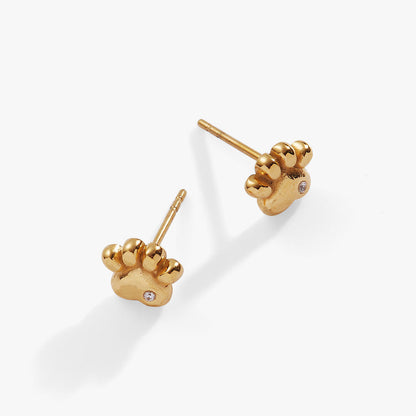 Crystal Paw Mini Stud Earrings
