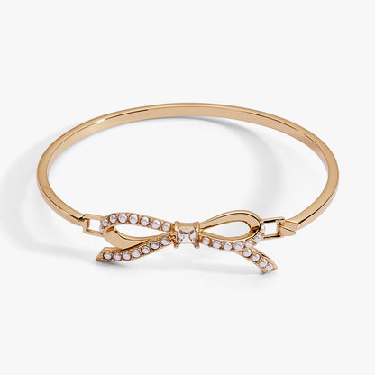Bow Pearl Coquette Tension Bangle