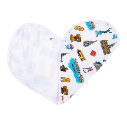 Gift Set: Philadelphia Baby Muslin Swaddle Blanket and Burp Cloth/Bib Combo Newborn Essentials for Feeding and Comfort