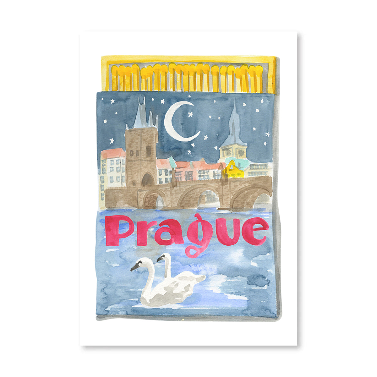 Prague Matchbook Art Print
