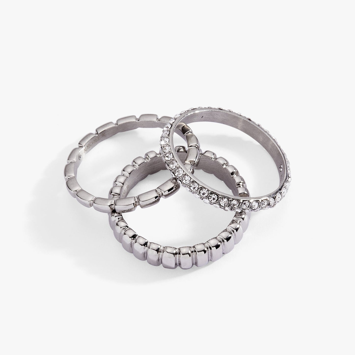 Ribbed Stacking Ring Set of 3