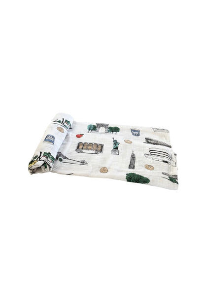 Washington Square Park NYC Newborn Gift Bundle: Swaddle, Bib & Onesie