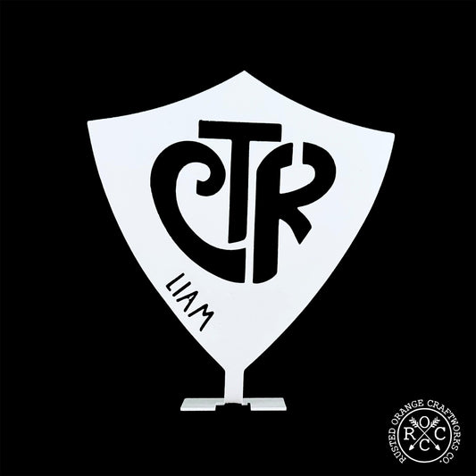 Choose the Right Stand Up Shield With Name - CTR Custom Metal Sign Baptism Boy and Girl Gifts