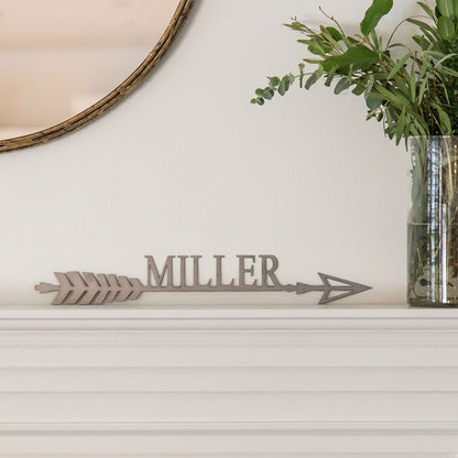 Somerset Arrow - Personalized Metal Name Sign for Wall Decor