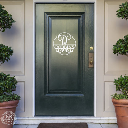 Emblem Monogram - 2 Sizes - Personalized Metal Family Name Sign Home Decor