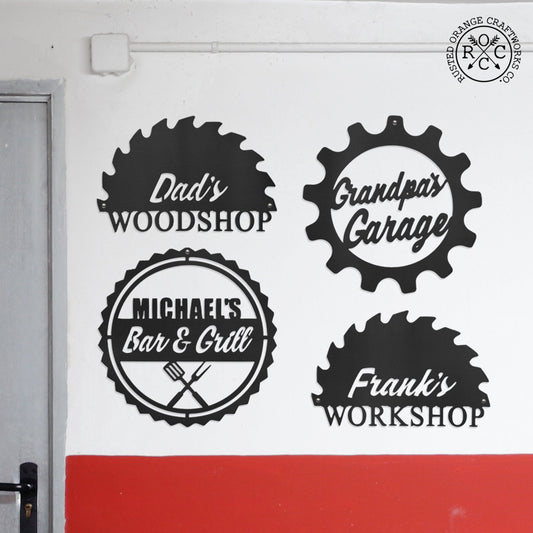 Just For Him Personalized Signs - BBQ, Garage, and Workshop Metal Wall Art