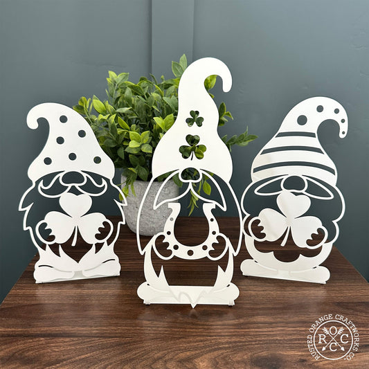 Lucky Gnome Silhouette Trio - Tabletop, Hanging, Yard Stake