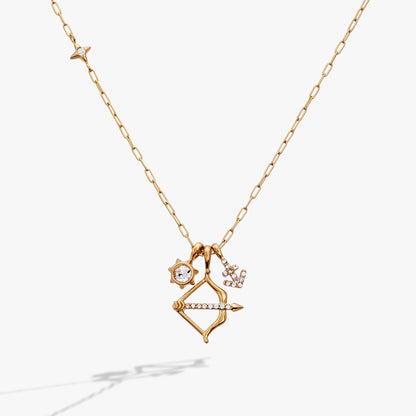Sagittarius Zodiac Charm Cluster Necklace