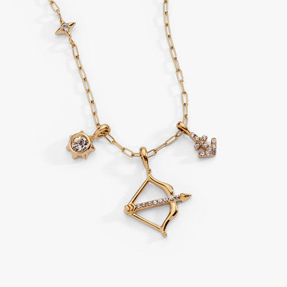 Sagittarius Zodiac Charm Cluster Necklace