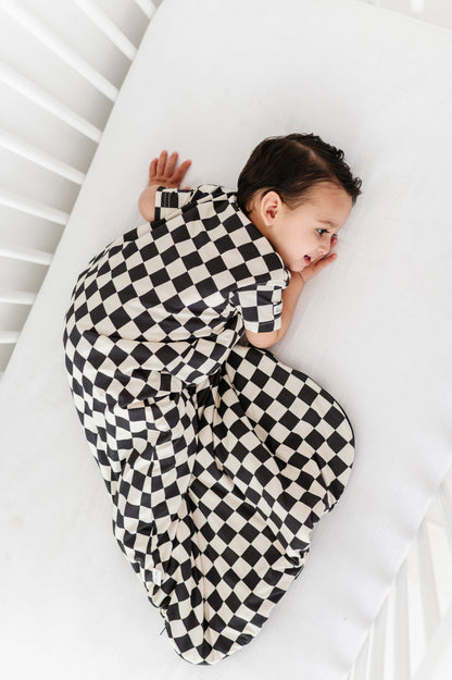BAMBOO SLEEP BAG - BLACK CHECKERS