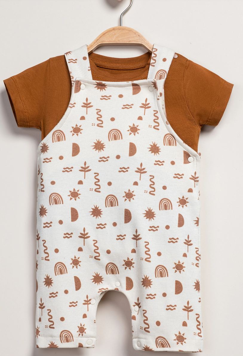 Bohemian Cotton Overall Set – 2-Piece Baby Outfit