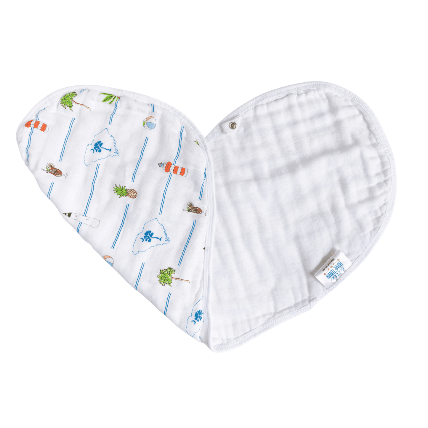 GiftSet: South Carolina Baby Muslin Swaddle Blanket and Burp Cloth/Bib Combo Baby Shower Essential for Newborn